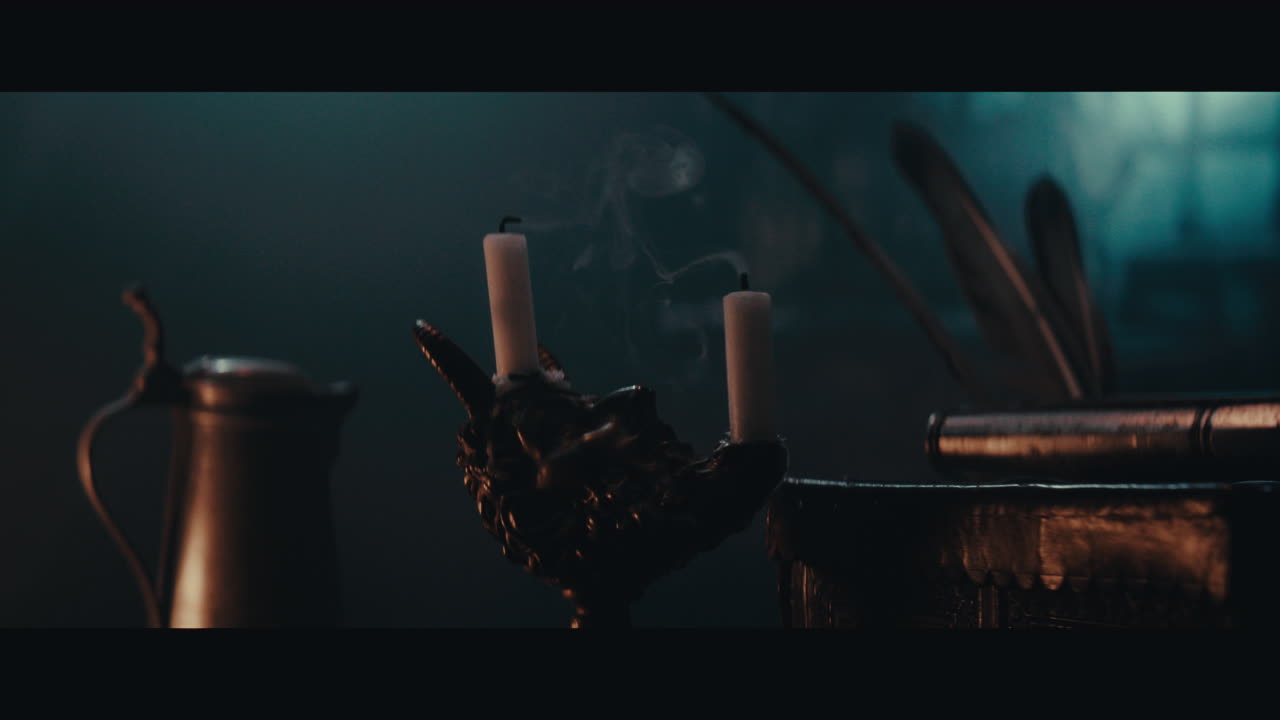 An old candelabra inside the sailing ship cabin