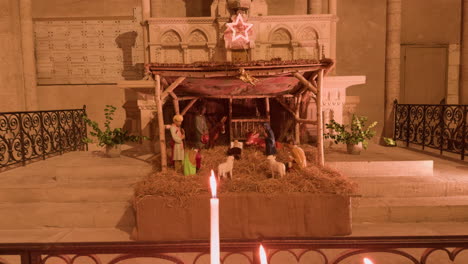 a nativity scene in saint-nicolas church, blois, france, peaceful and spiritual