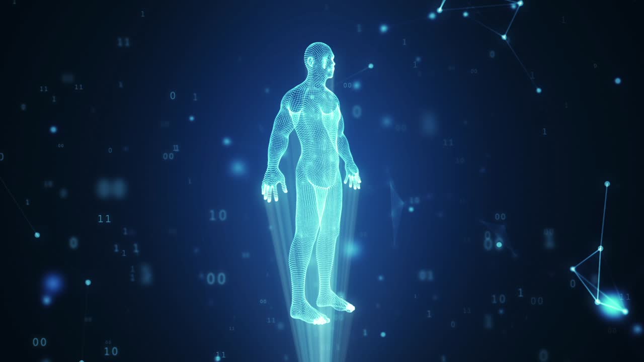Digital Human Body Hologram with Binary Code