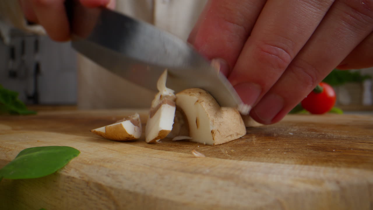 Chopping Mushrooms
