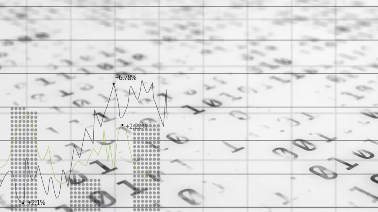 animación de la codificación binaria sobre el procesamiento de datos financieros