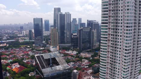 high-rise buildings on the cityscape with denpasar residence in kuningan, karet kuningan, kecamatan setiabudi, jakarta, indonesia