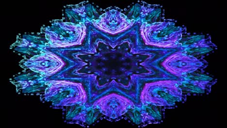 kaleidoscope fractal pattern motion background with colorful neon lights.