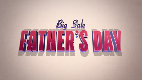 fathers day message in 3d floating red and blue letters on beige background