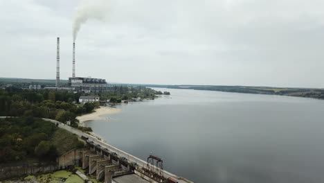 Aerial shot of the electricity company