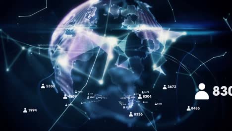 animation of globe with networks of connections