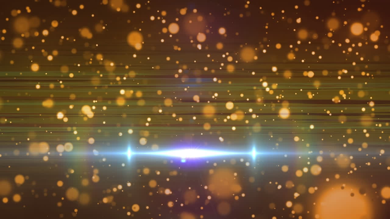 검은 바탕에 있는 빛의 반점과 흔적의 애니메이션