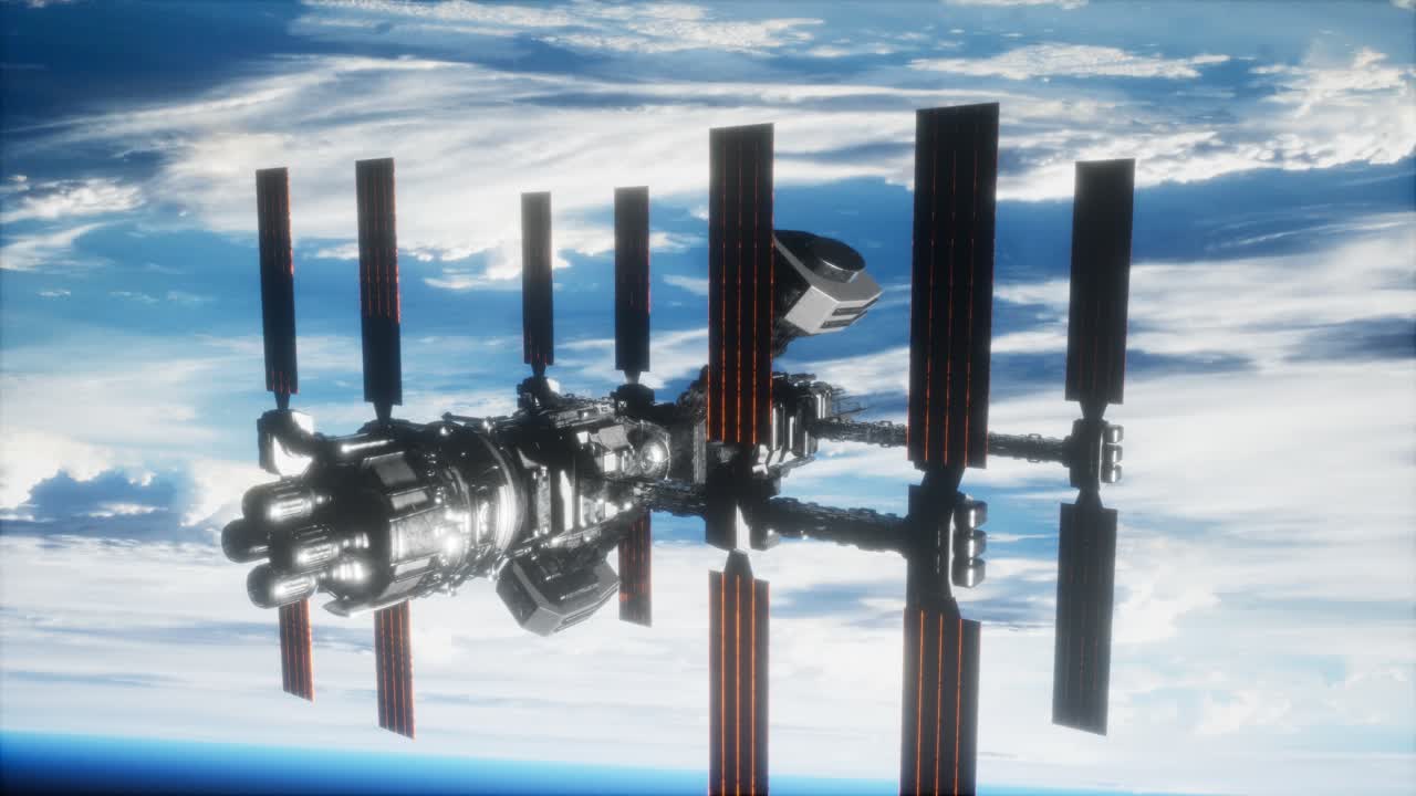 Stazione spaziale internazionale nello spazio esterno sopra il pianeta Terra