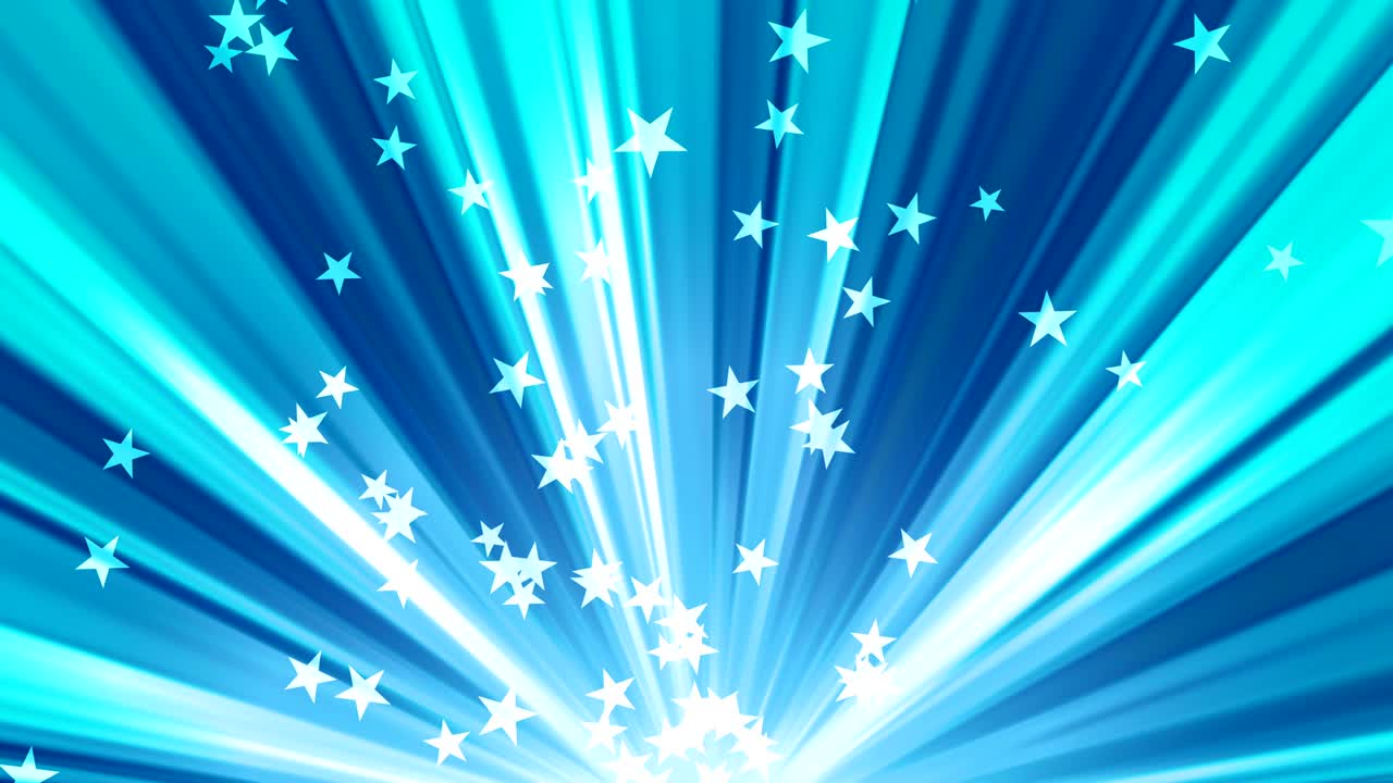 파란색 상승하는 별과 광선