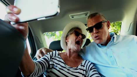 Senior-couple-taking-selfie-with-mobile-phone-4k