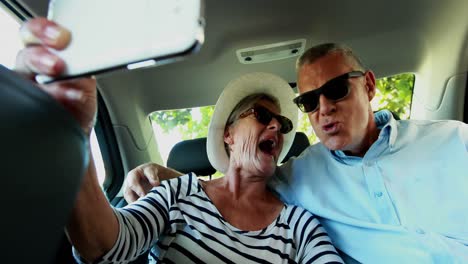 senior couple taking selfie with mobile phone 4k
