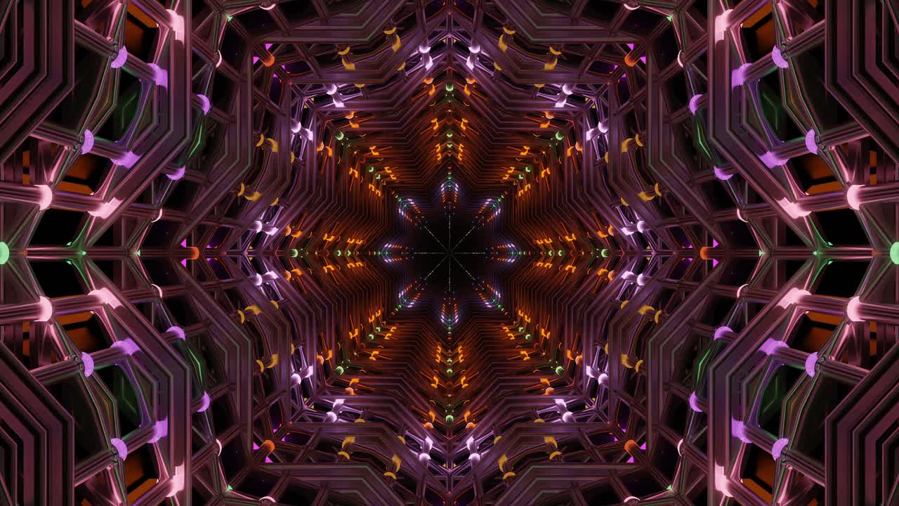 A mesmerizing display of swirling colors and intricate shapes creates a captivating visual loop. The continuous movement enhances the dynamic atmosphere, ideal for screensaver use