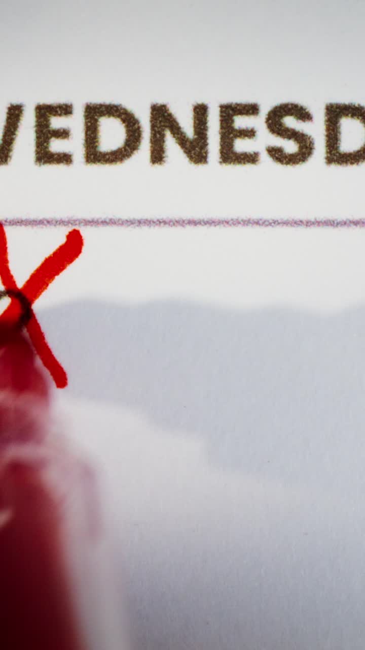 Marked Wednesday on a calendar