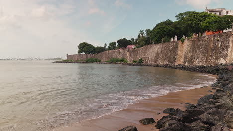 San Juan, Puerto Rico - Coastal View of Old City Walls