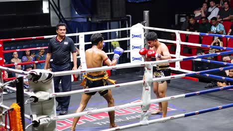 intense muay thai fight in krabi, thailand