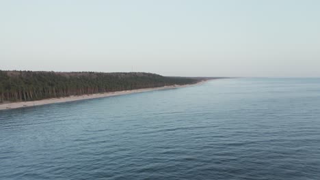 aerial: the dutchman's cap near pine forest in karkle on a lovely spring evening