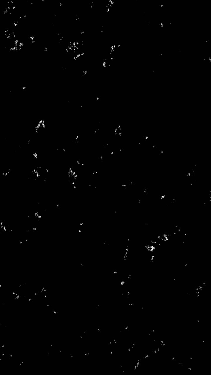Abstract White Dust Particles Moving on Black Background Overlay