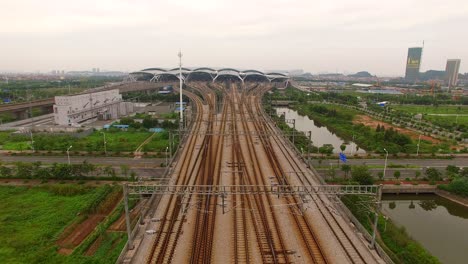 train station aerial photography