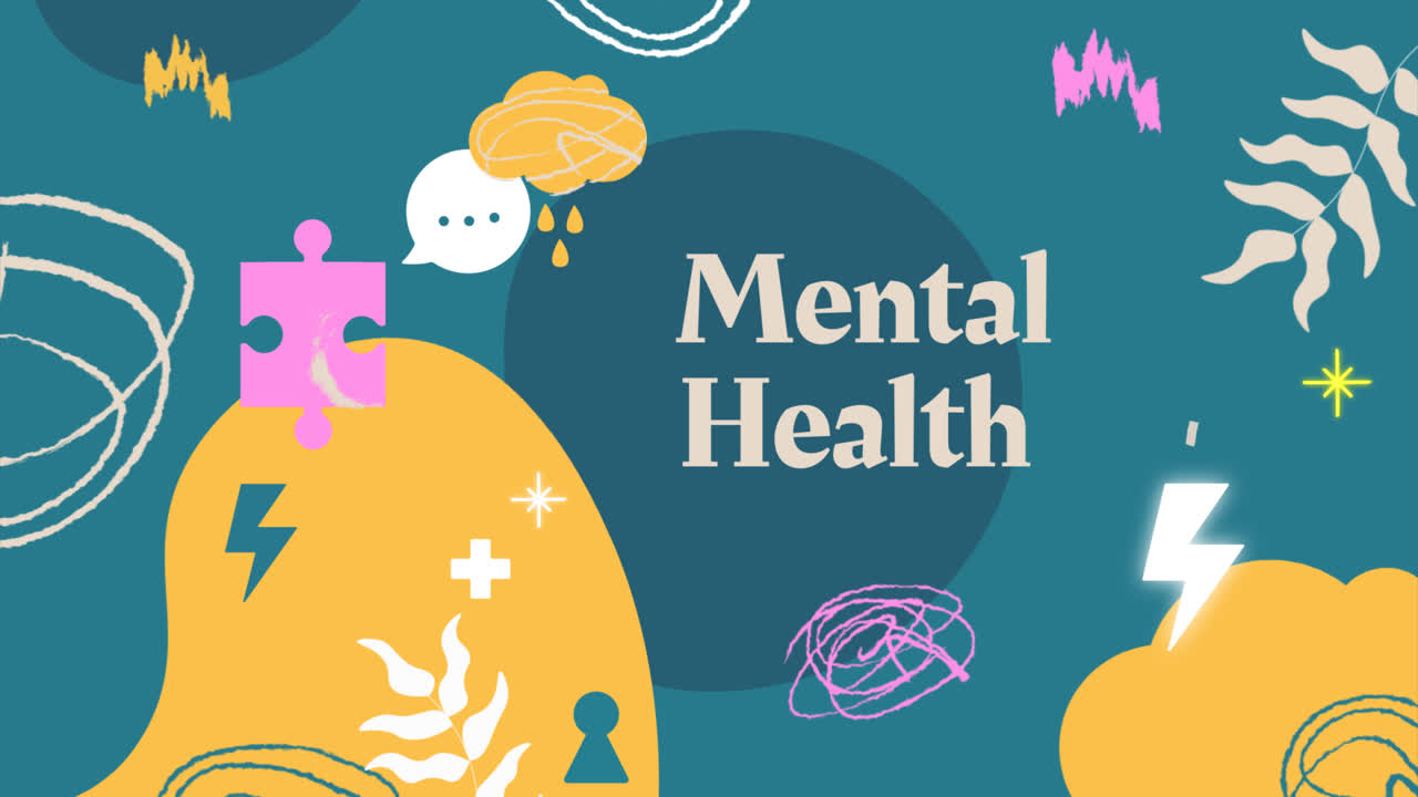 정신 건강에 대한 모션 그래픽 소셜 미디어 커버 템플릿