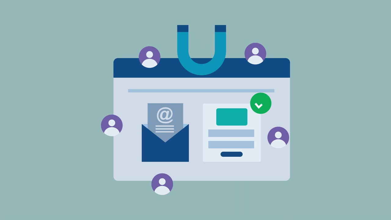 Animierte Grafik zu E-Mail-Marketing und Zielgruppenbindung.