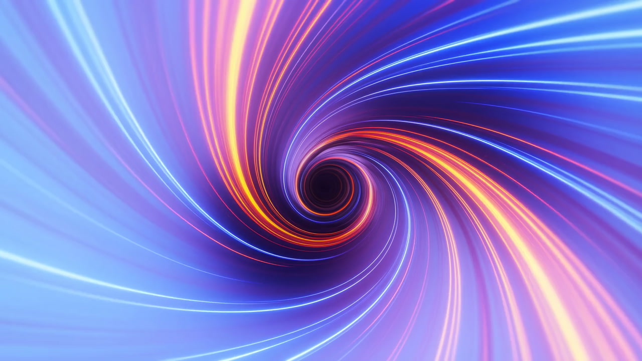 Pastel Motion Tunnel With Colorful Streaks, Soft Gradients And Twisting Ribbons, Luminous Tracks And Highspeed