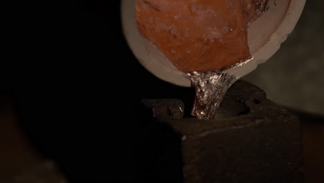 molten metal pouring into casting mold