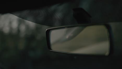 Footage-of-rear-view-mirror-in-slow-motion