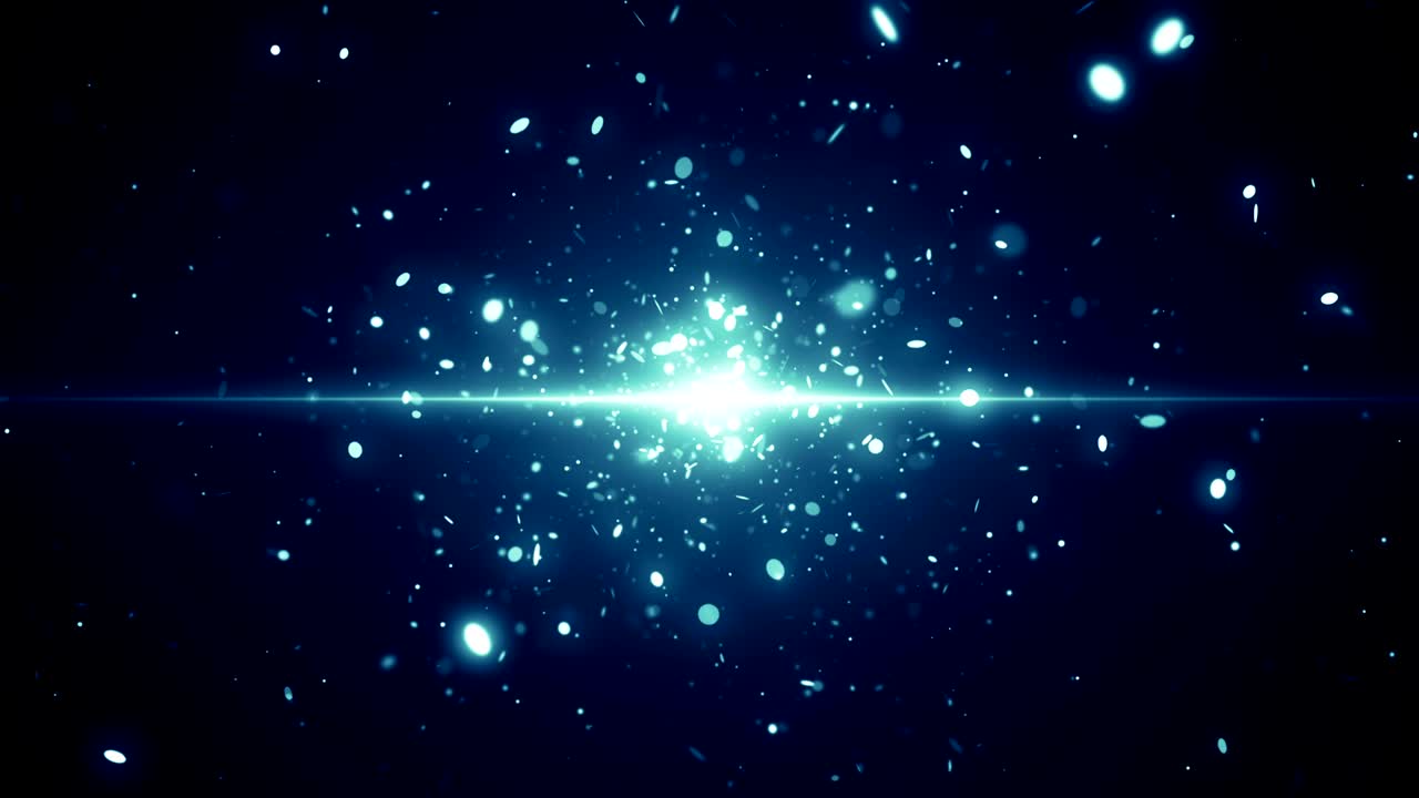 파란 먼지 입자 추상적인 빛 보케 모션 제목 영화적 배경 루프
