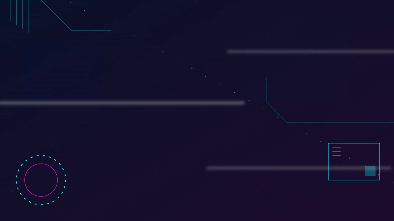 Abstract Digital Background with Moving Geometric Lines and Data Elements