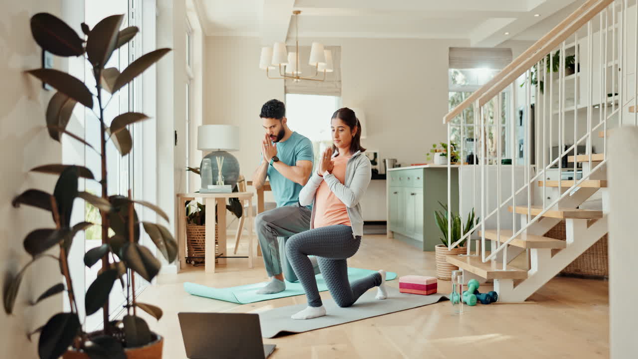 가정 운동 을 하는 부부