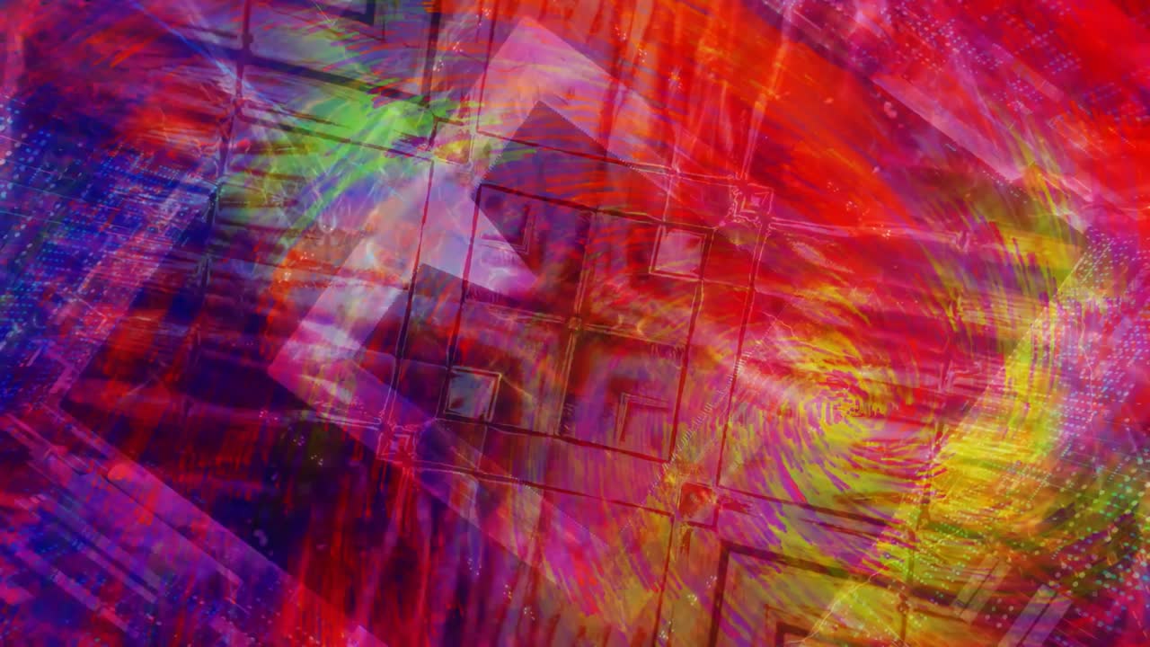 azulejos giratorios y remolinos de colores abstractos - animación de fondo de movimiento de bucle sin costuras de 4k