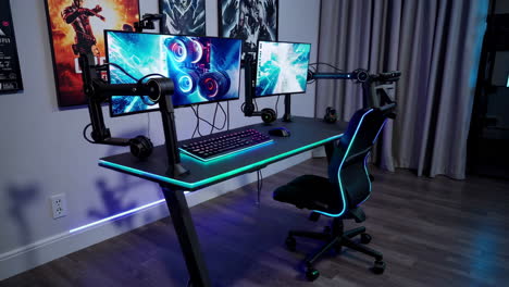 modern gaming setup with rgb lighting