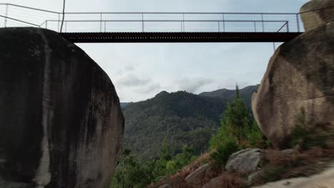 fly above beautiful nature landscape from faião gerês portugal