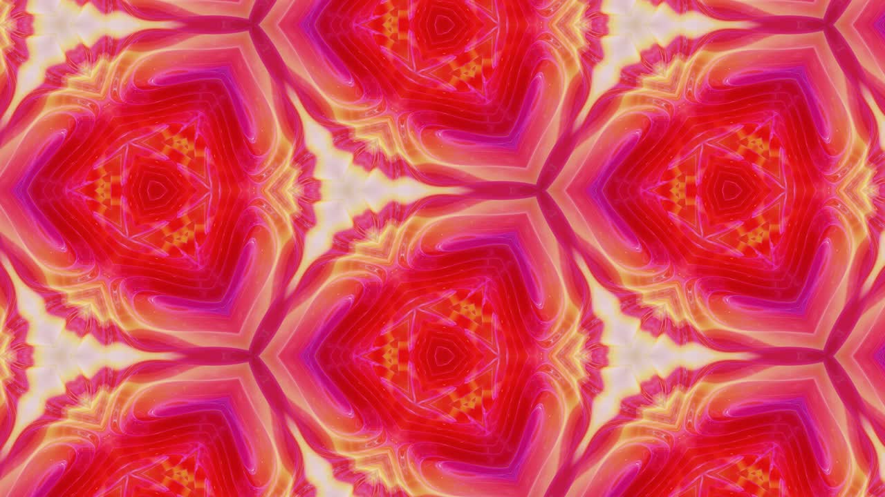 3d elegante abstracto en bucle bg como patrón simétrico ondulado como estructura caleidoscópica con ondas, vidrio líquido multicolor con hermosos colores de gradiente. 4k animado fluido colorido de moda