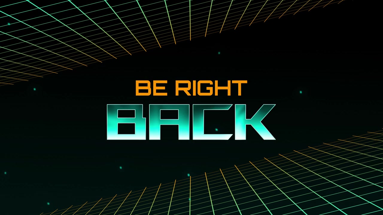 Retro Synthwave Tarzı Hemen Döneceğim Ekran Animasyonu