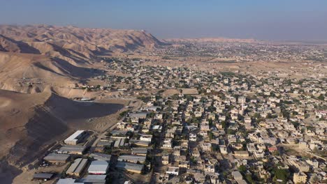 aerial view over jericho city in palestine territory panorama