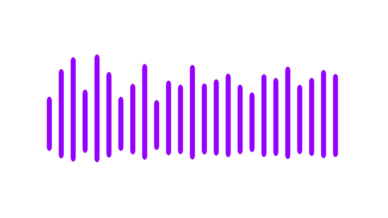Animated Purple Audio Equalizer on White Background