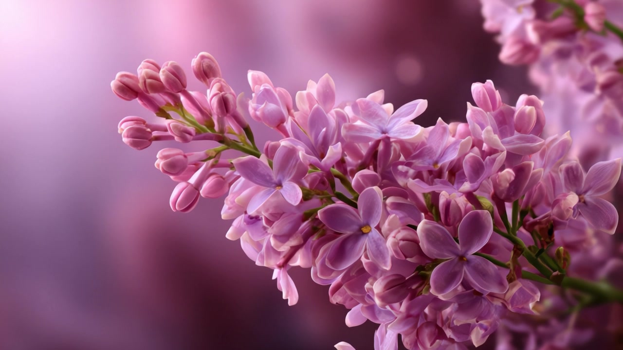Mekar Lilac yang Memukau dalam Fokus Lembut: Perjalanan Visual Melalui Keindahan Alam yang Tertangkap dalam Detail Menakjubkan dalam Dua Bingkai Video yang Memukau.