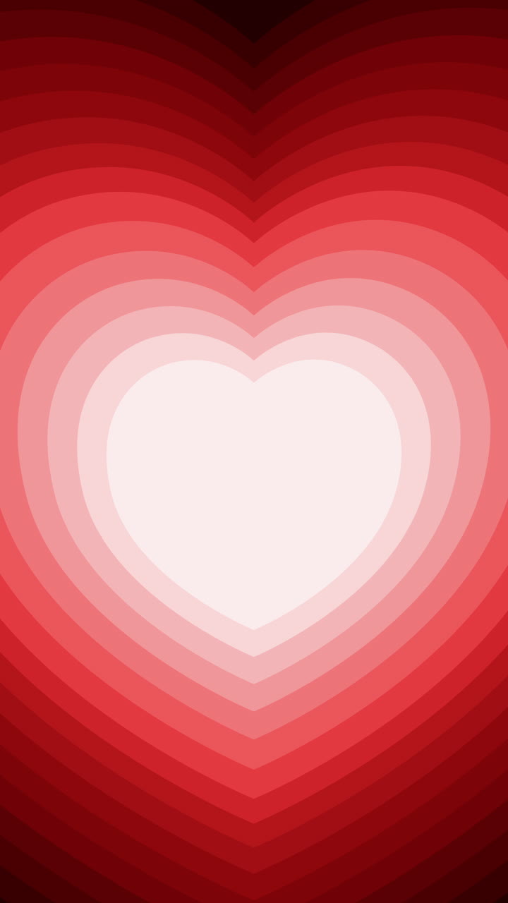 Monochrome red background of pulsating heart shaped tunnel. Trendy loop animation in style retro. Vertical video.