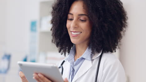 Medical,-doctor-and-tablet-with-woman-in-hospital