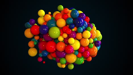 esferas multicolores aleatorias. la computadora generó la forma abstracta de bolas grandes y pequeñas. fondo de renderización 3d