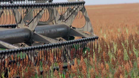 Thresher,-or-threshing-machine,-on-a-farm-field,-close-up-detail-shot