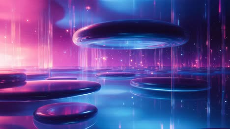 neon cosmic liquid landscape