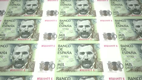 billetes de mil pesetas españolas de españa, dinero en efectivo, bucle