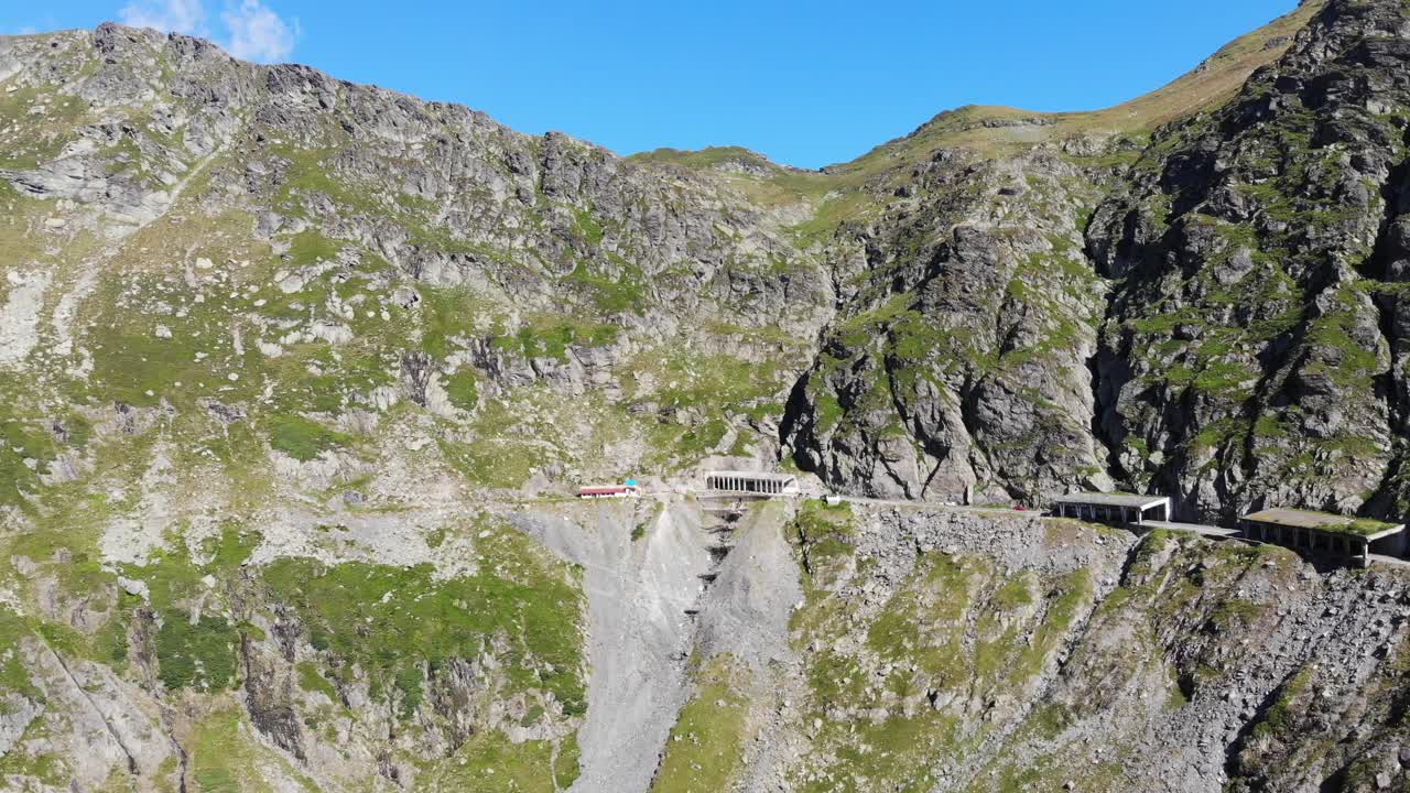 transfagarasan 산, 루마니아를 향한 공중보기