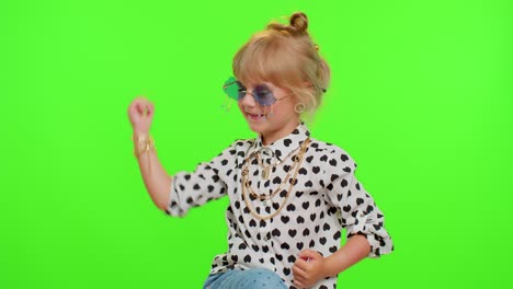 Portrait-of-funny-blonde-kid-child-shouting,-raising-hands-in-gesture-I-did-it,-celebrating-success