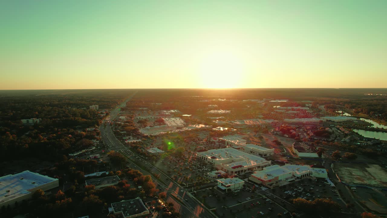 Expanding Horizons: Aerial Insights into Florida's Real Estate and Commerce at Dusk