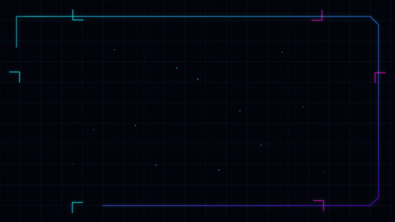 Futuristic Digital Interface Frame with Glowing Neon Lines
