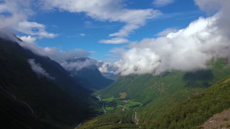 aerial footage beautiful nature norway.