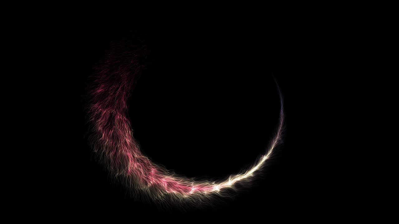 animación de movimiento brillante círculo central rojo y amarillo sobre fondo negro con su logotipo